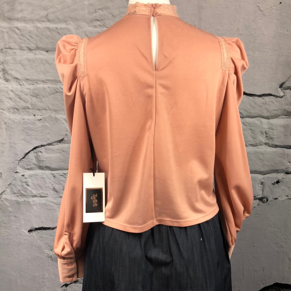 7566 Victorian long sleeve lace detail blouse - Picture 5 of 8